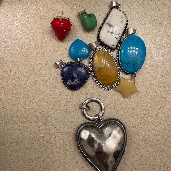 Accessories - Assorted Stone and Silver Pendants (9 total)